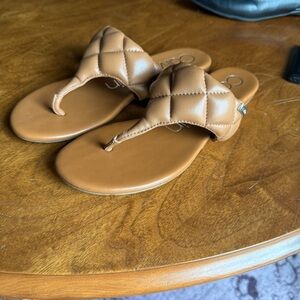 Calvin Klein | Quilted Tan Sandals